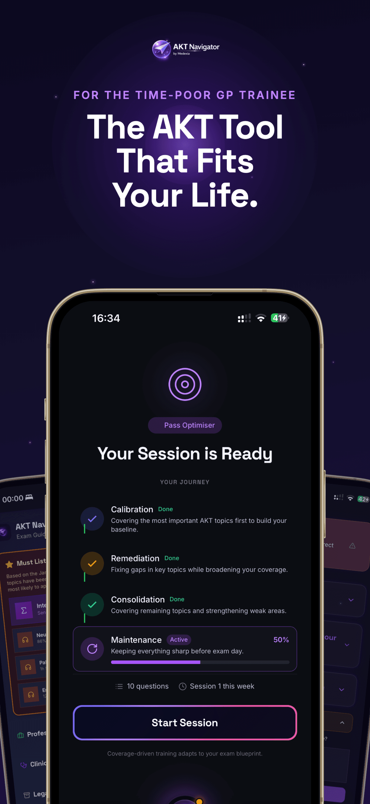 AKT Navigator home — the AKT tool that fits your life, with your session ready to start